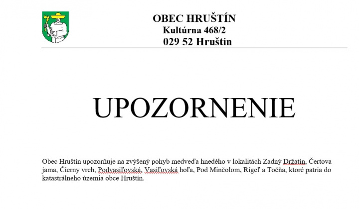 1. fotografia fotogalérie Aktuality / UPOZORNENIE OBČANOV!!! - foto